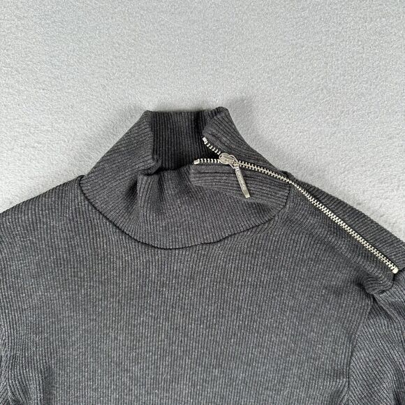 Morgan De Toi Ribbed High Neck Sweater Women’s Small‎ Black Long Sleeve Zippered - Picture 5 of 16